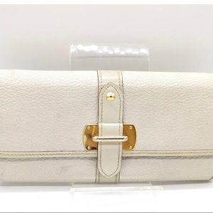 100% Authentic Louis Vuitton LV Long Wallet Portefeuille Favori White Suhari